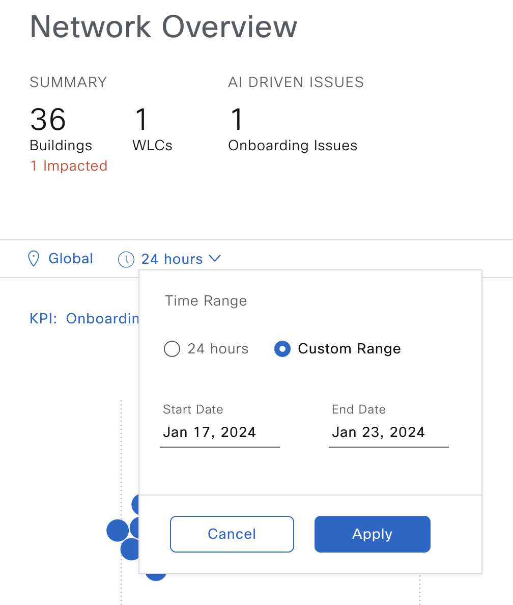 Baseline Dashboard default time selection