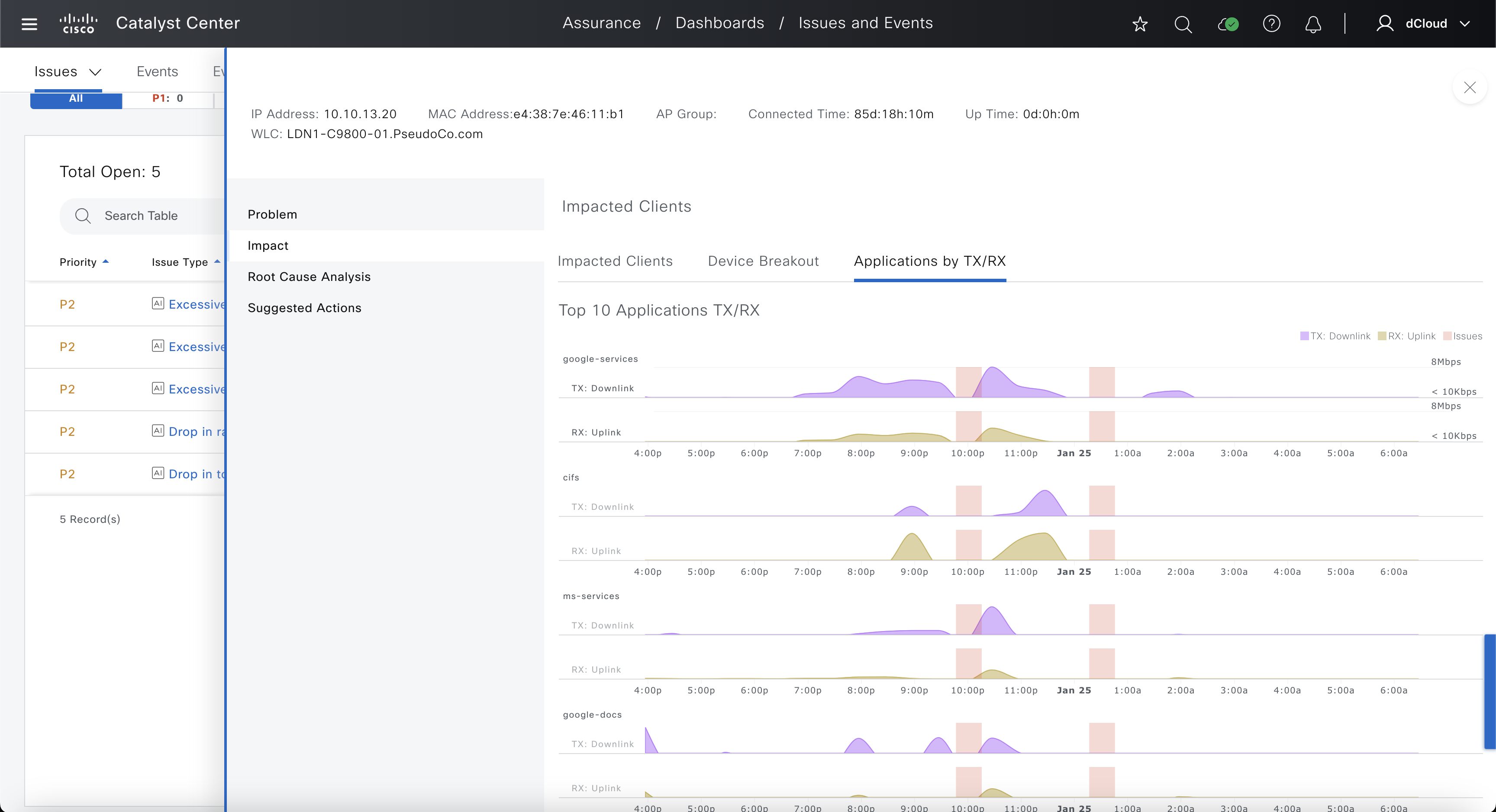 AI-Driven issues - Impacted Apps